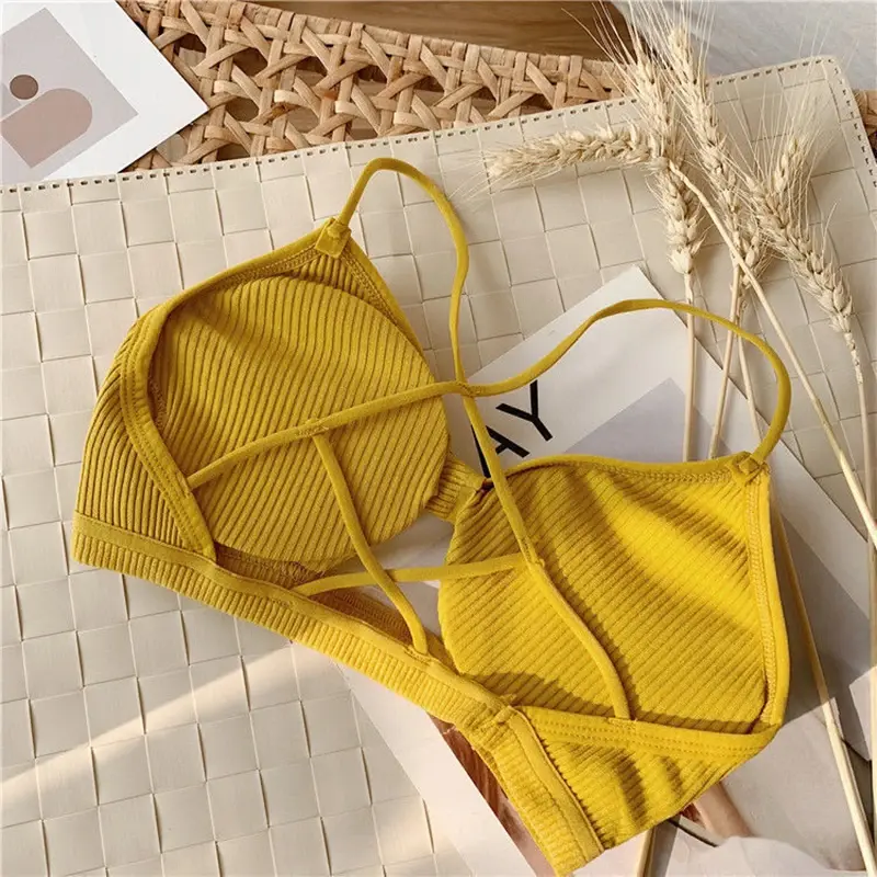 Women Tube Top Bralette Female Underwear Sexy Sling Tops Bra Girl Comfort Underwear Push Up Bra Gathered T-Back Sports Bra