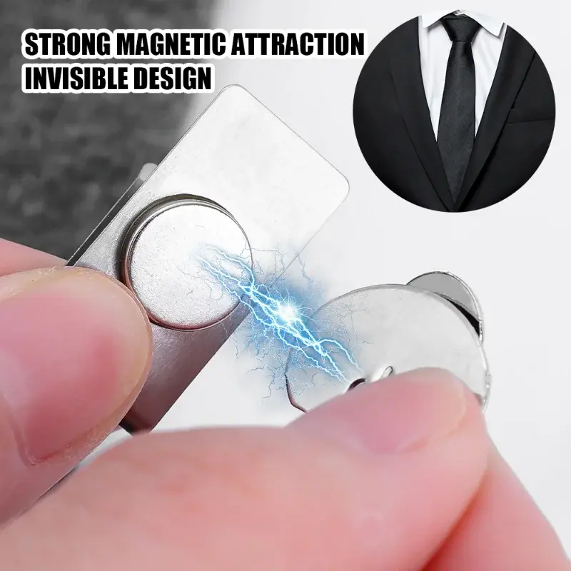 Magnetic Invisible Tie Clip Automatically Fixed Stainless Steel Metal Shirt Tie Clips Creative Jewelry for Men Accessories Gifts