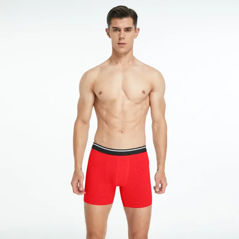 Men's Underpants Men's Long, Enlarged, Pure Cotton, Four Corners, US Size, Large, Breathable, Flat Pants Men Underwear Boxers