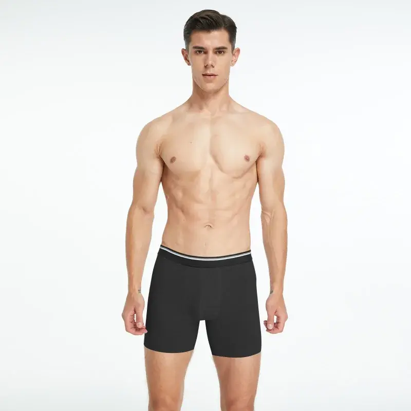 Men's Underpants Men's Long, Enlarged, Pure Cotton, Four Corners, US Size, Large, Breathable, Flat Pants Men Underwear Boxers