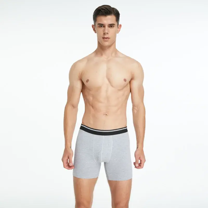 Men's Underpants Men's Long, Enlarged, Pure Cotton, Four Corners, US Size, Large, Breathable, Flat Pants Men Underwear Boxers