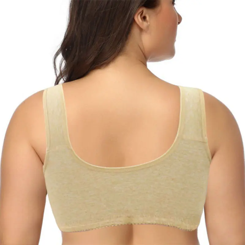 Bra Cotton Women Wire Free Bras Front Closure Bralette Female Confortable Underwear Large Bust 52BC 50BC 48BC Cup