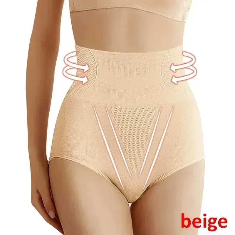 High Waist Women's Triangle Underwear Warm Pants Tummy Control Panties Cotton Underwear Lady Tummy Control Panties
