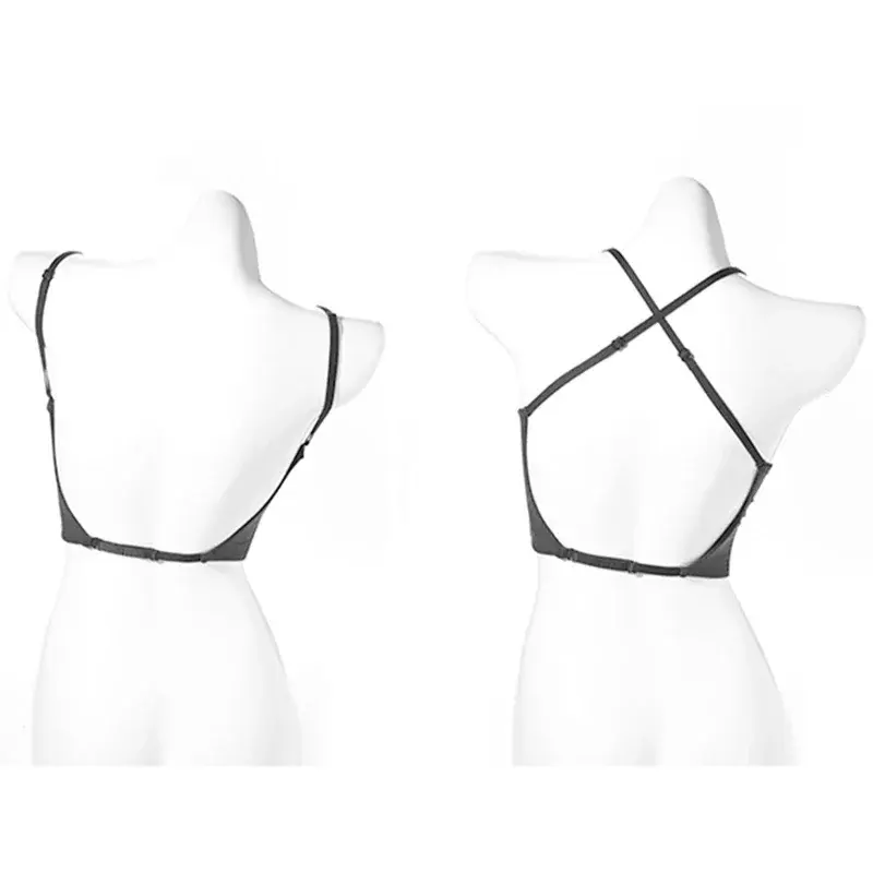 Women's Backless Bra Invisible Bralette Lace Wedding Bras Low Back Underwear Push Up Brassiere Seamless Lingerie Sexy Corset Bra