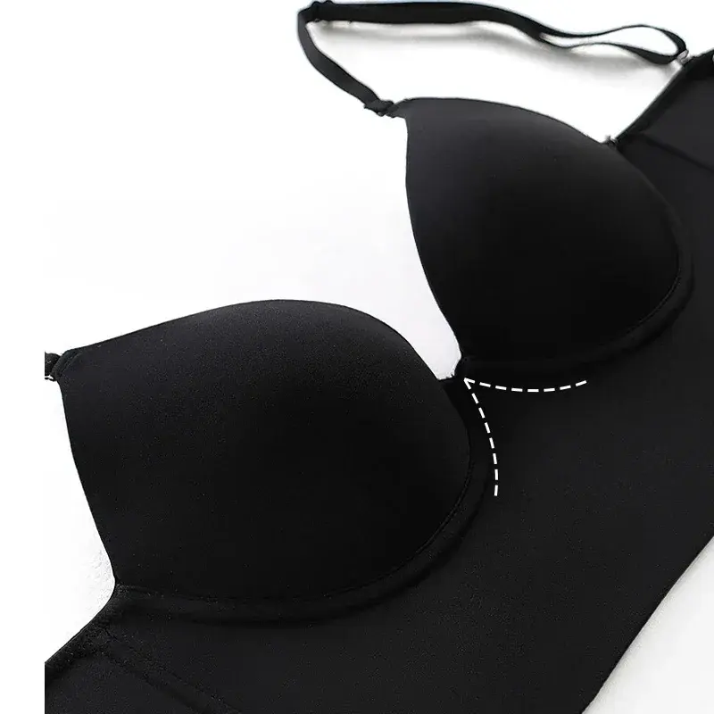Women's Backless Bra Invisible Bralette Lace Wedding Bras Low Back Underwear Push Up Brassiere Seamless Lingerie Sexy Corset Bra
