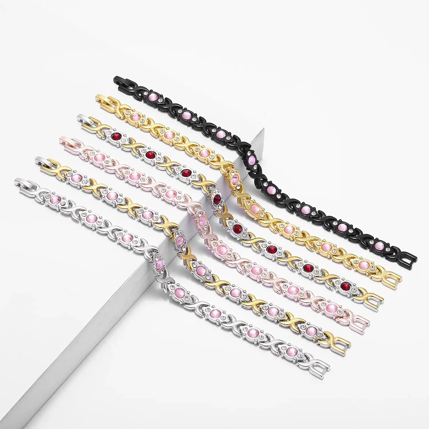 Magnetic Lymphatic Drainage Bracelet for Men Women Lymphatic Detox Zircon Bracelet Slimming Magnetic Therapy Health Care Gift