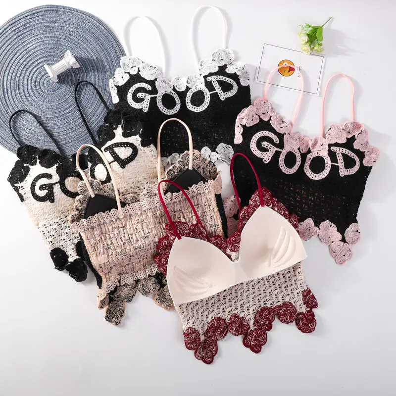 Sexy Rhine Stone Knit Tank Top Women Chic Strapless Camis Slim Korean Tanks Top Elegant Basic Crop Top Summer Bustier