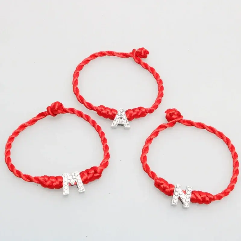 1PC 26 Letters Red Thread String Letters Bracelets Red Rope Charm Women Lucky Bracelet Aolly Jewelry Gift for Couple