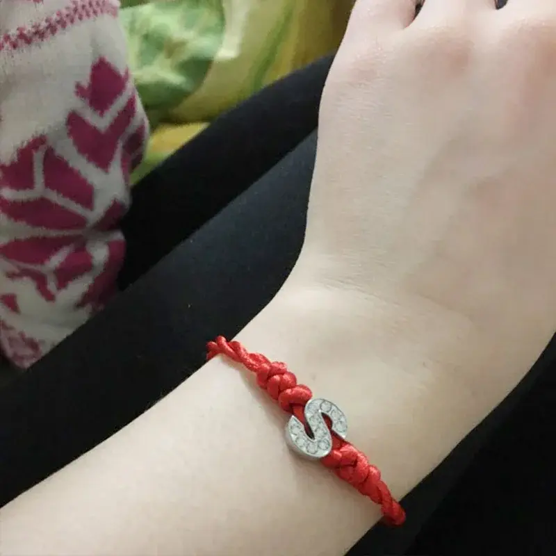 1PC 26 Letters Red Thread String Letters Bracelets Red Rope Charm Women Lucky Bracelet Aolly Jewelry Gift for Couple
