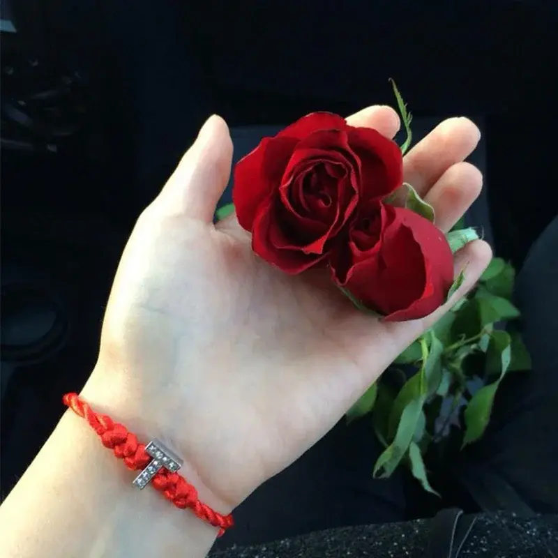 1PC 26 Letters Red Thread String Letters Bracelets Red Rope Charm Women Lucky Bracelet Aolly Jewelry Gift for Couple