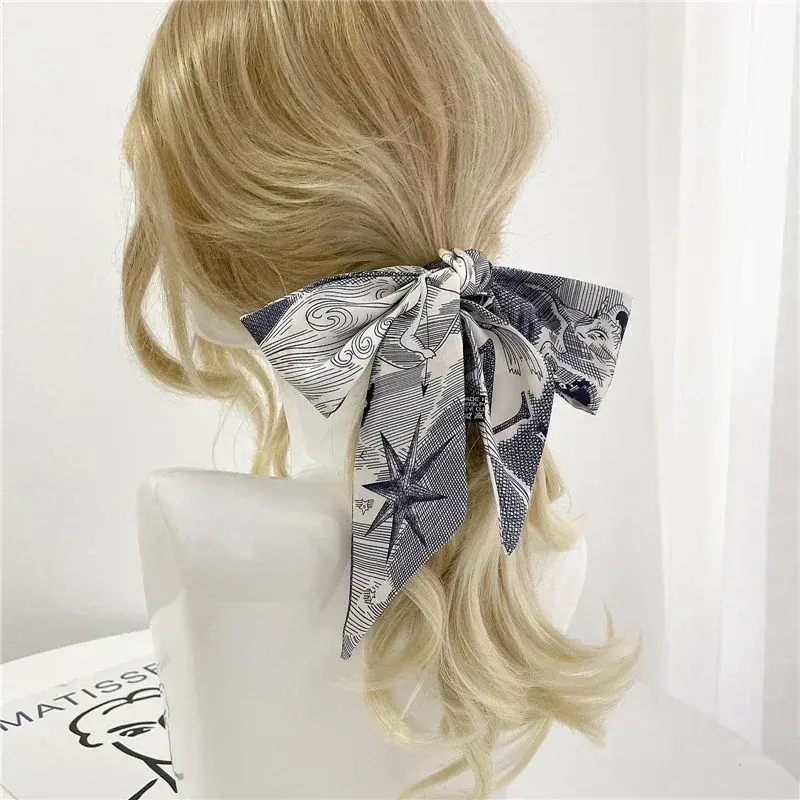 Fashion Skinny Scarf Women Luxury letter Printing Tie Bag Handle Ribbon Hair Band Women's Headscarf New Lady Design Silk Scarves