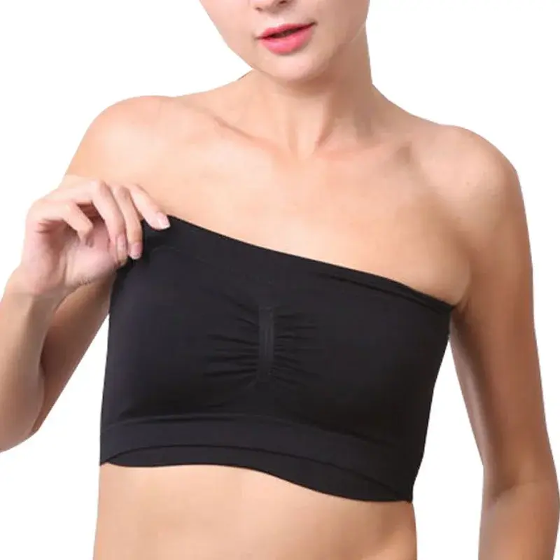 Summer Strapless Underwear Women's Sexy Mesh Bra Ladies Slim Short Crop Tops Female Invisible Push Up Bralette Lingerie S-6XL