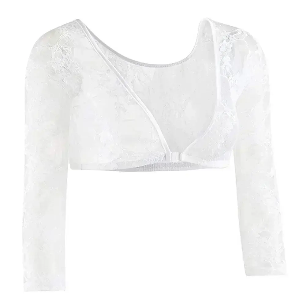 3XL Arm Shaper Women Both Side Mesh Seamless Silm Shapewear Crop Top Slimming Upper Shirt Blouses Black White Skin