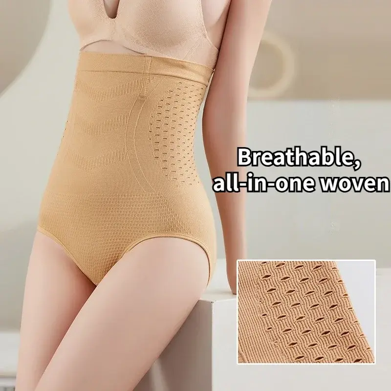 High Waist Slimming Panties Women Fat Belly Shaper Tummy Control Underwear Seamless Hollow Briefs Fat Burning Shapewear
