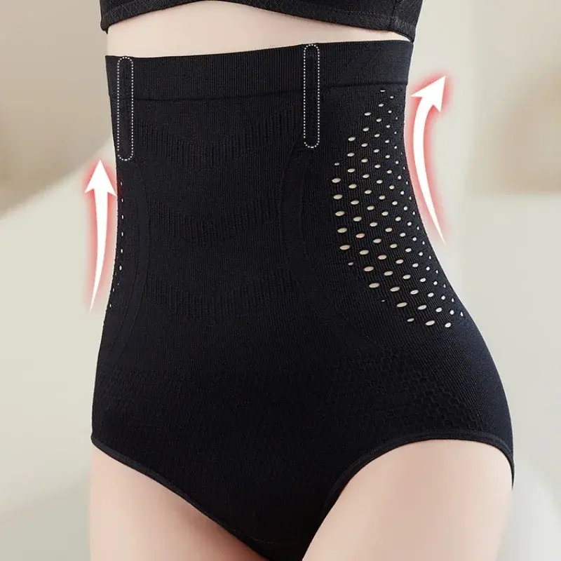 High Waist Slimming Panties Women Fat Belly Shaper Tummy Control Underwear Seamless Hollow Briefs Fat Burning Shapewear