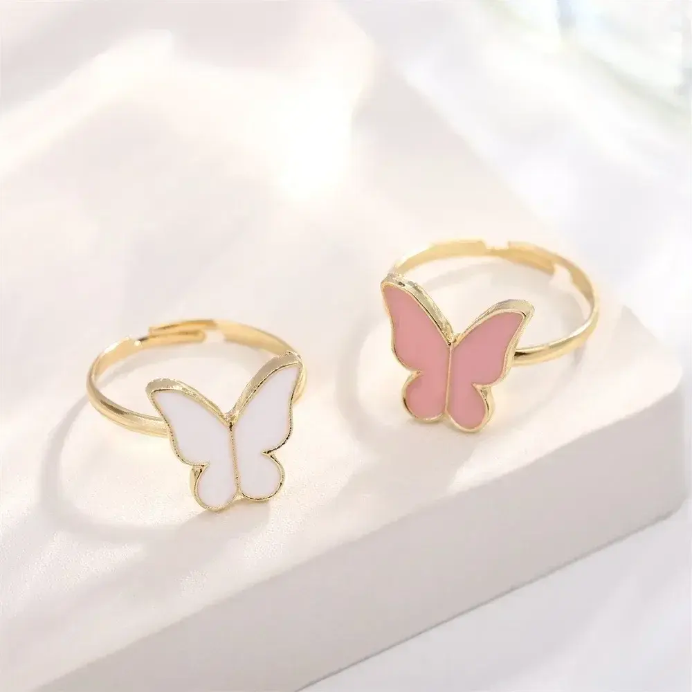 5Pcs/Set Fashion Butterfly Pendant Necklace Earrings Ring Bracelet Set For Women Engagement Wedding Jewelry Set