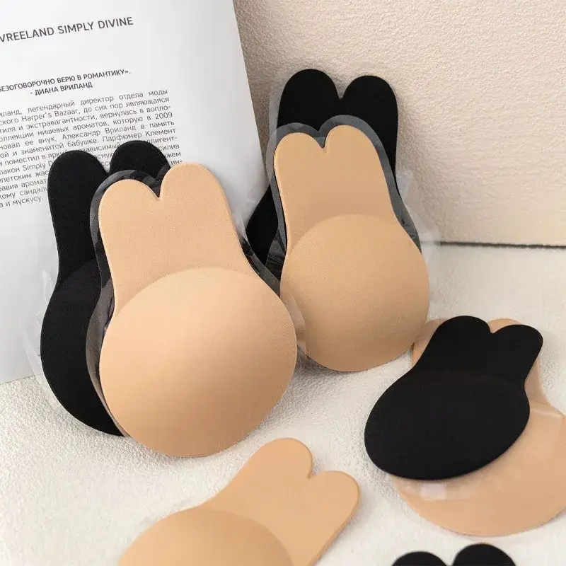 Women Invisible Push Up Bras Self Silicone Strapless Bra Reusable Sticky Breast Lift Tape Rabbit Nipple Cover Bra Pads Summer