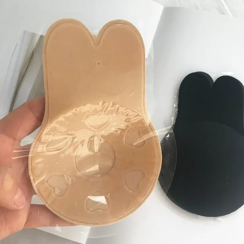 Women Invisible Push Up Bras Self Silicone Strapless Bra Reusable Sticky Breast Lift Tape Rabbit Nipple Cover Bra Pads Summer