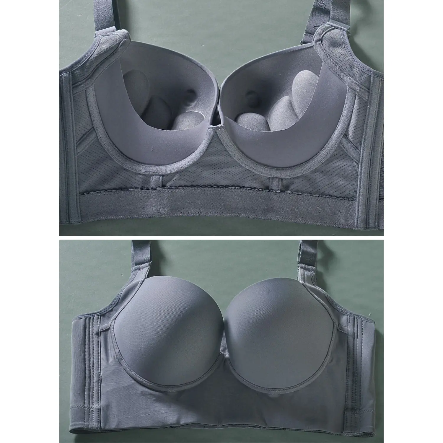 Plus Size Bra Lingerie Sexy Bra Women Deep Cup Hide Back  Underwear Women Thin Cup Lingerie Solid Padded Femme Tops Push Up Bra