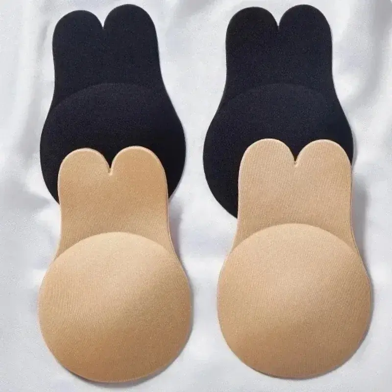 Rabbit Ear Shaped Pull Up Breast Patch Breathable Summer Invisible Thin Style Large Chest Anti Sagging Gathered Upper Bra Pads