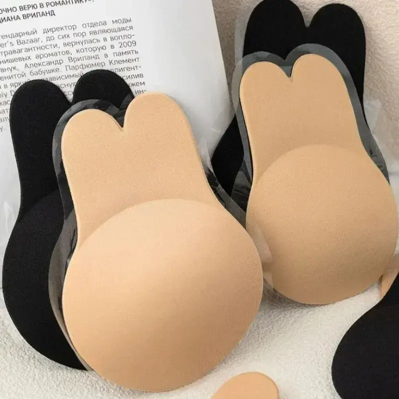 Rabbit Ear Shaped Pull Up Breast Patch Breathable Summer Invisible Thin Style Large Chest Anti Sagging Gathered Upper Bra Pads