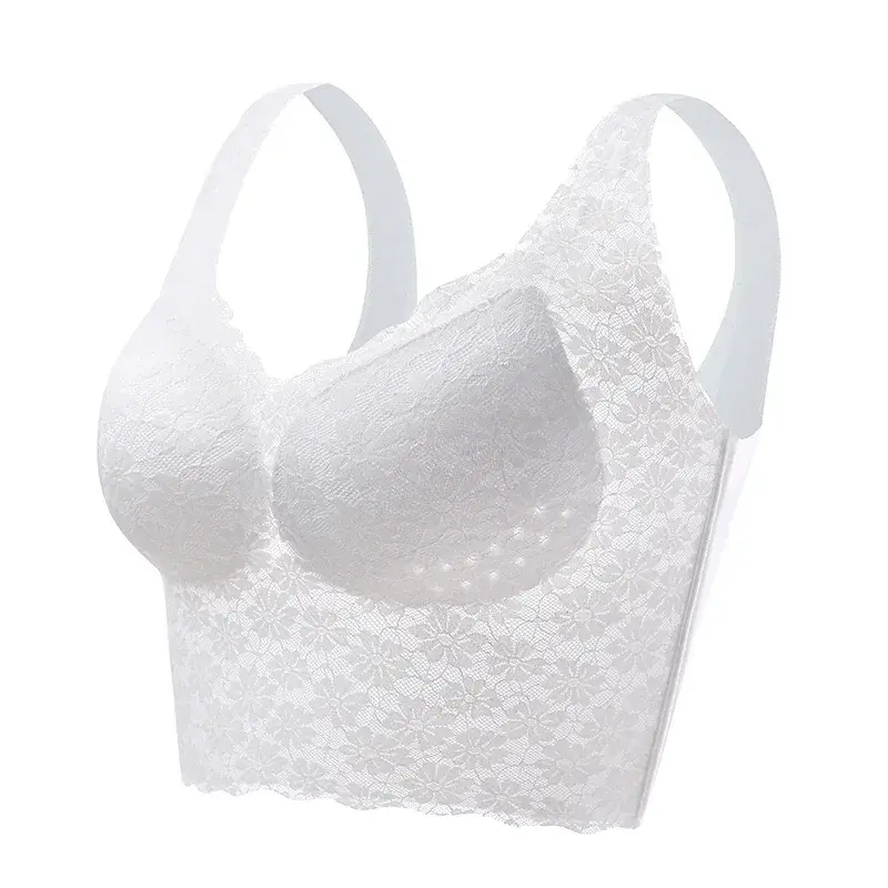 Seamless Lace Underwear Push Up Vest M-7XL Wirefree Vest Bra Women Sleeping Bra Beauty Back Sports Vest Bra Plus Size