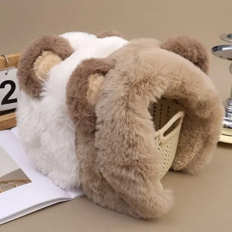New Women's Earmuffs Cartoon Little Bear Warm Earmuffs Winter New Cute Student Warm Ear Protector Cold Ear Cover Ear Cover