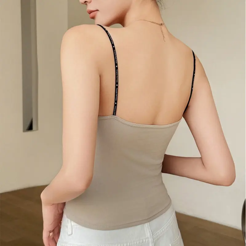 Latex Strapless Bralette Women's Innerwear Tank Top Cotton Underwear with Chest Pad for Outerwear Backless Design