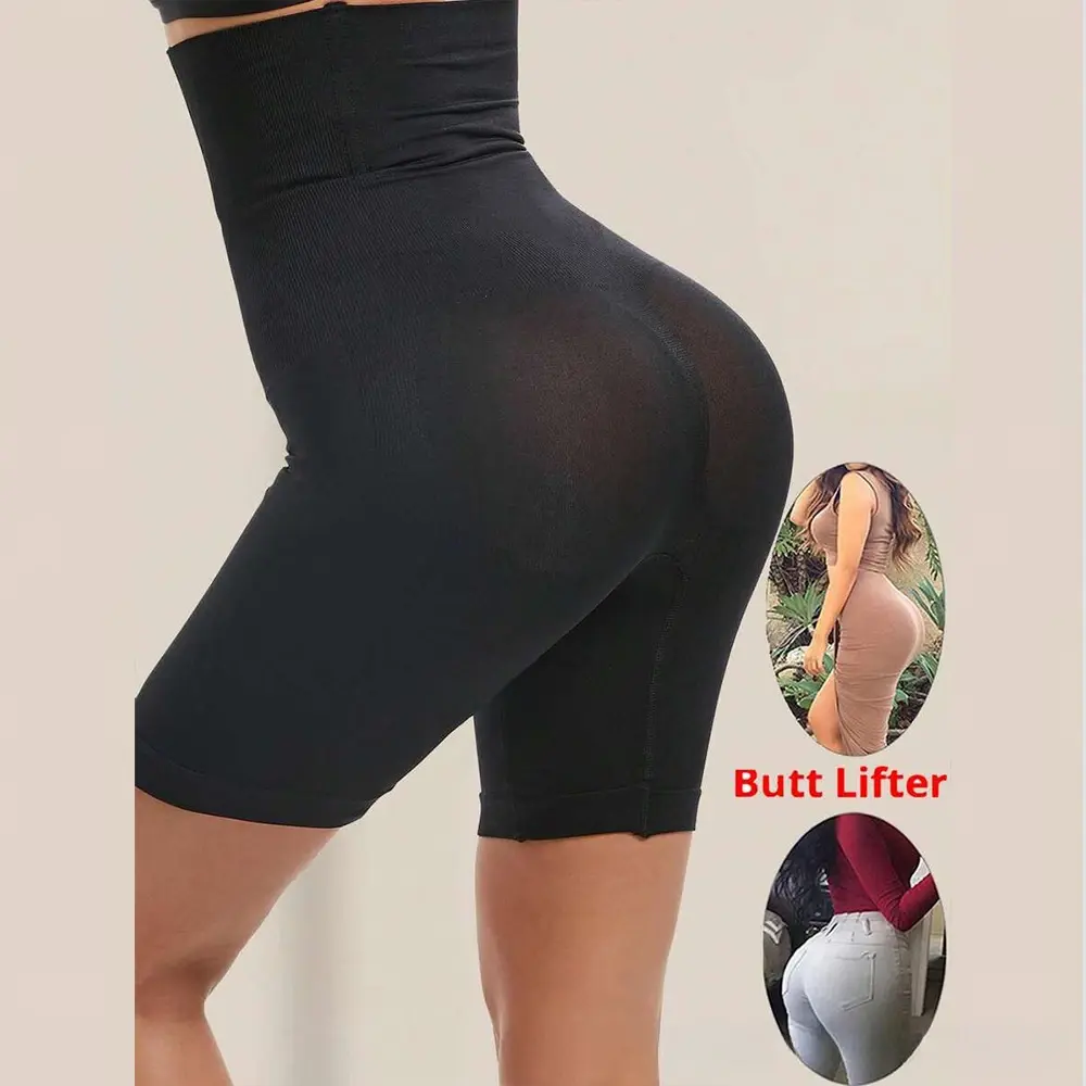 High Waist Shaping Boyshort Panties, Tummy Control Butt Lifting Slim Shorts, Women's Underwear & Shapewear