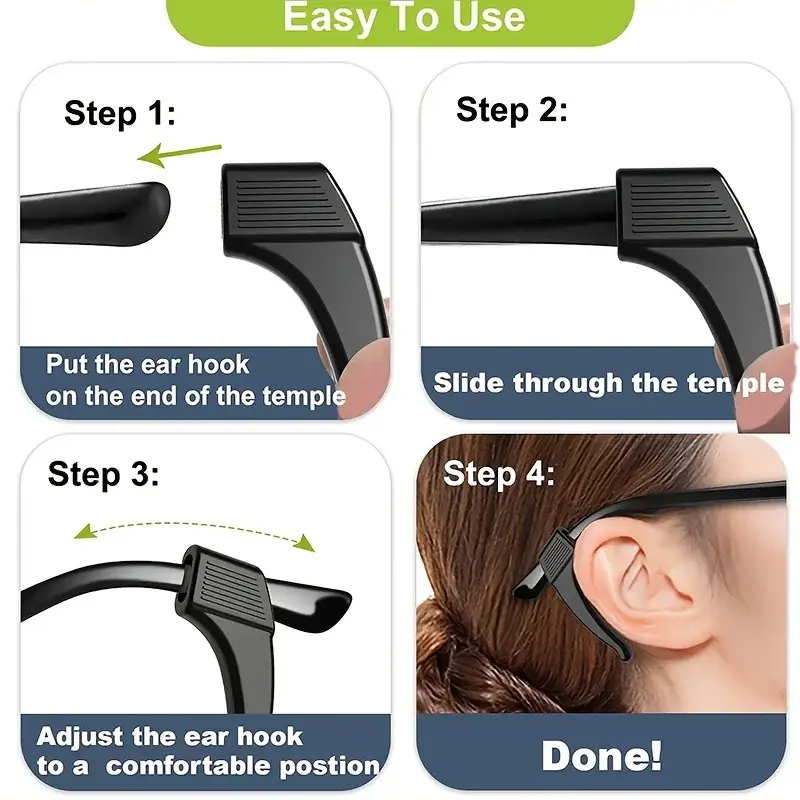 10/20pcs Anti-slip Silicone Ear Grip Glasses Eyeglasses Leg Ear Hook Stopper Bracket Fastener Accessories Eyewear Holder Temple