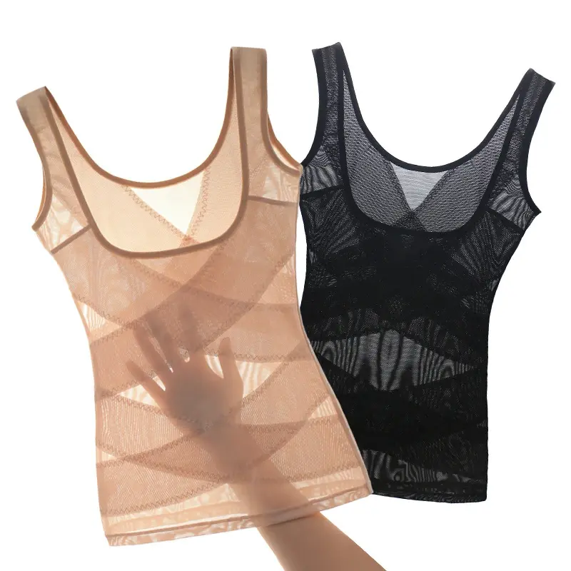 Seamless Breathable Mesh Intimates Body Shaping Women High Elastic Control Tummy Vest Female Slimming Belly Waist Corset