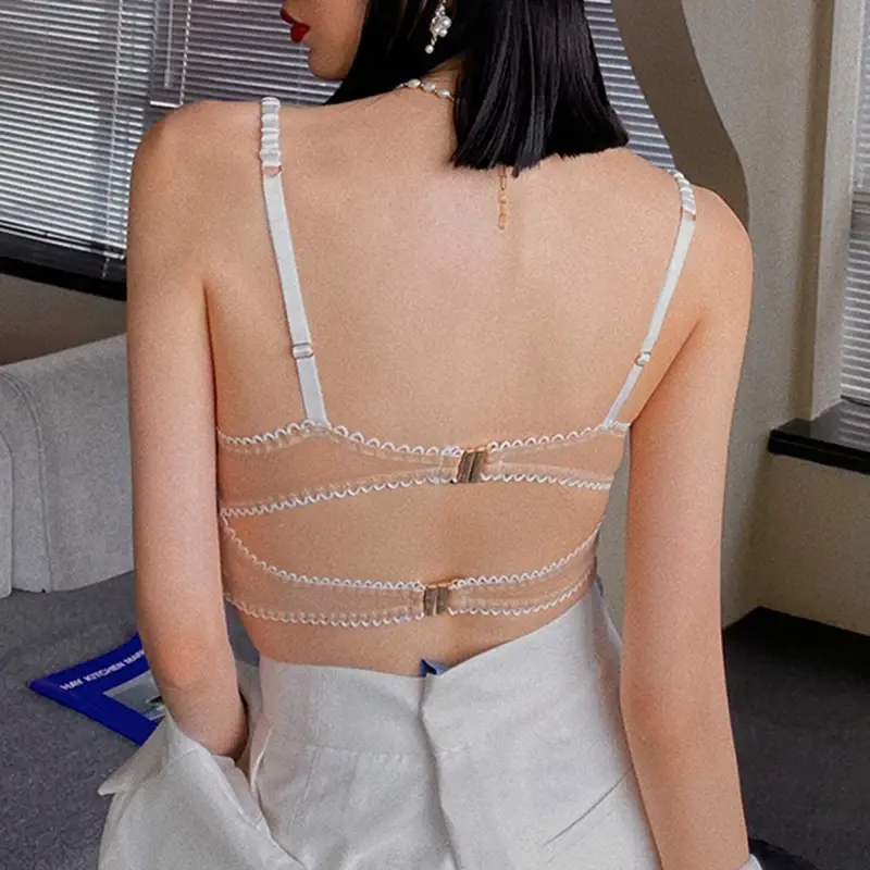 Sexy Lace Crop Top Off Shoulder Tube Top Chic Straps Camis Slim Korean Tanks Top Corset Backless Sleeveless Crop Summer Women