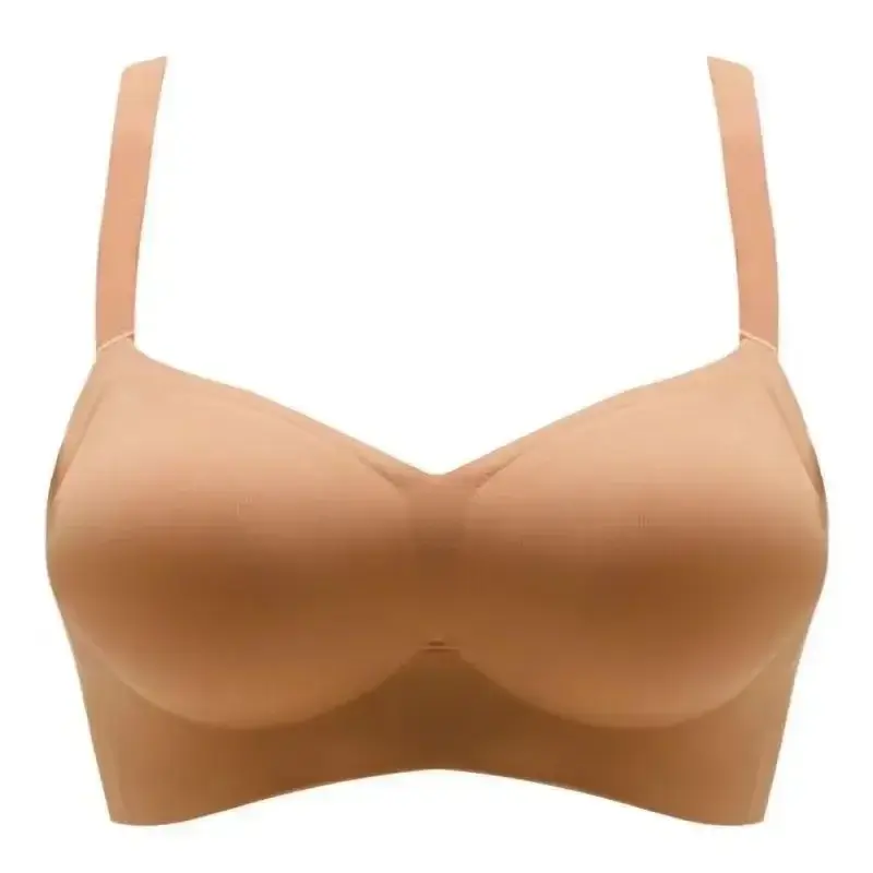 4cm Thickened Steamed Bun Fixed Cup Integrated External Expansion Underwear Women's Flat Chest Small Chest Gathered Big Bra Bras