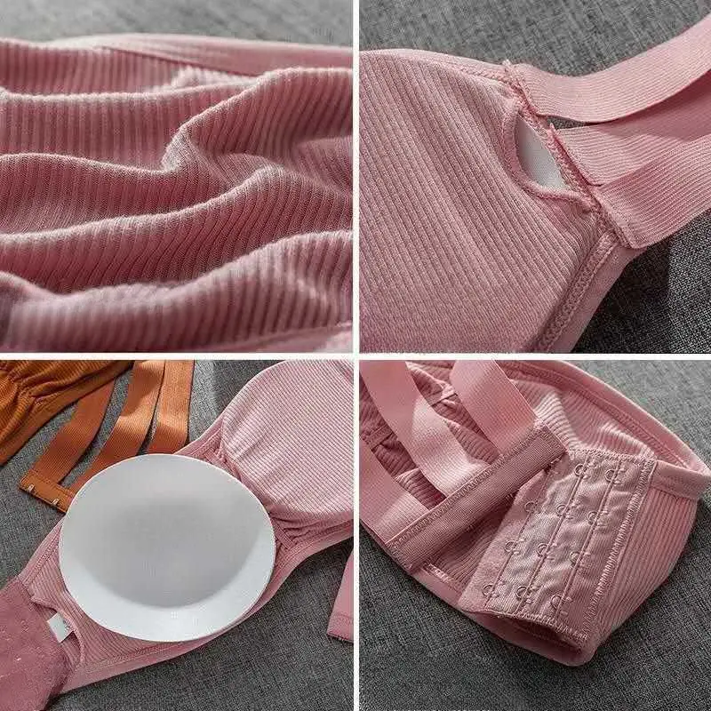 3D Sexy Lingerie Seamless Sport Bra Backless Strapless Top Bra Push Up Bralette Brassiere Women Underwear Back One Line Girdle