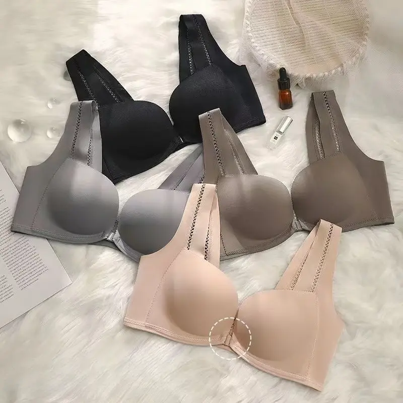 Japanese Style Cotton Bra Women's Underwear Fashion Push Up Comfort Brassiere Girls' Steel Ring Free Bra Female Lingerie