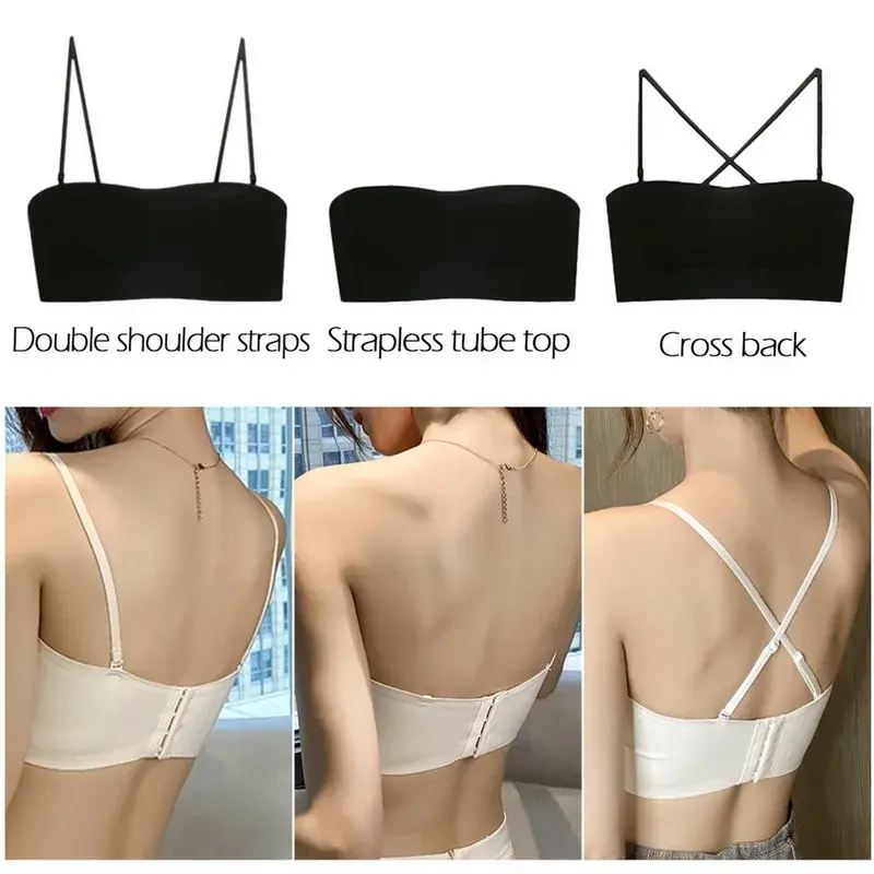 Bandeau Bra Strapless Brassiere Seamless Push Up Bralette Non-wired Bras Invisible Underwear Women Tube Top Boneless Lingerie