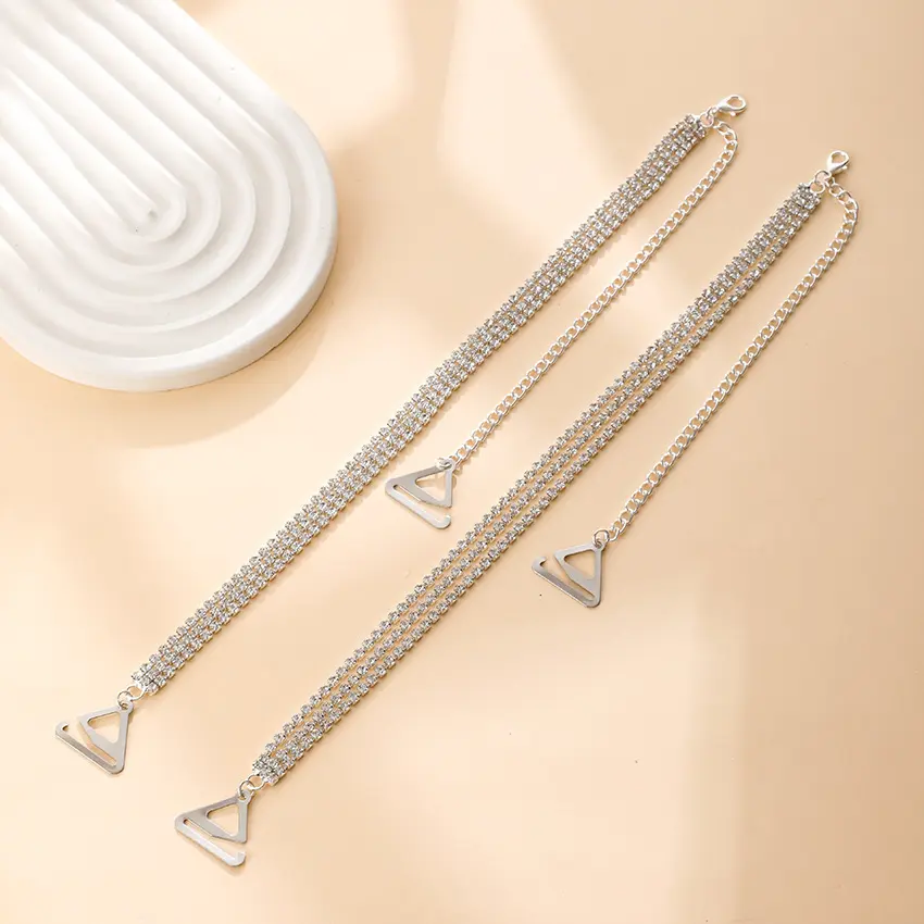 Fashion Shoulder Straps Crystal Underwear Straps Metal Bra Straps Non-Slip Sexy Invisible Cool Women Bra Strap For Decor