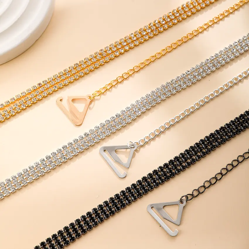 Fashion Shoulder Straps Crystal Underwear Straps Metal Bra Straps Non-Slip Sexy Invisible Cool Women Bra Strap For Decor
