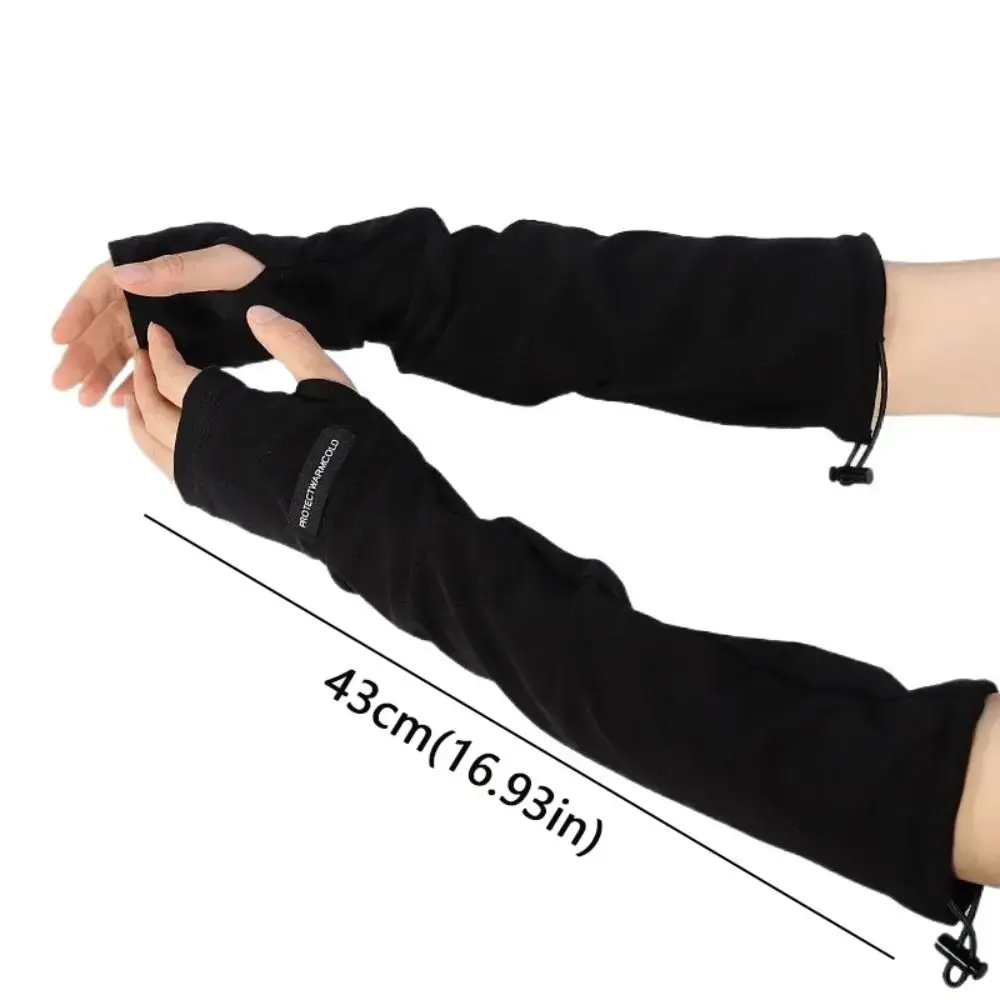 Punk Cross Long Fingerless Gloves Gothic Black Cuff Women Men Ninja Outdoor Loose Summer Sun Protection Y2k Accessories