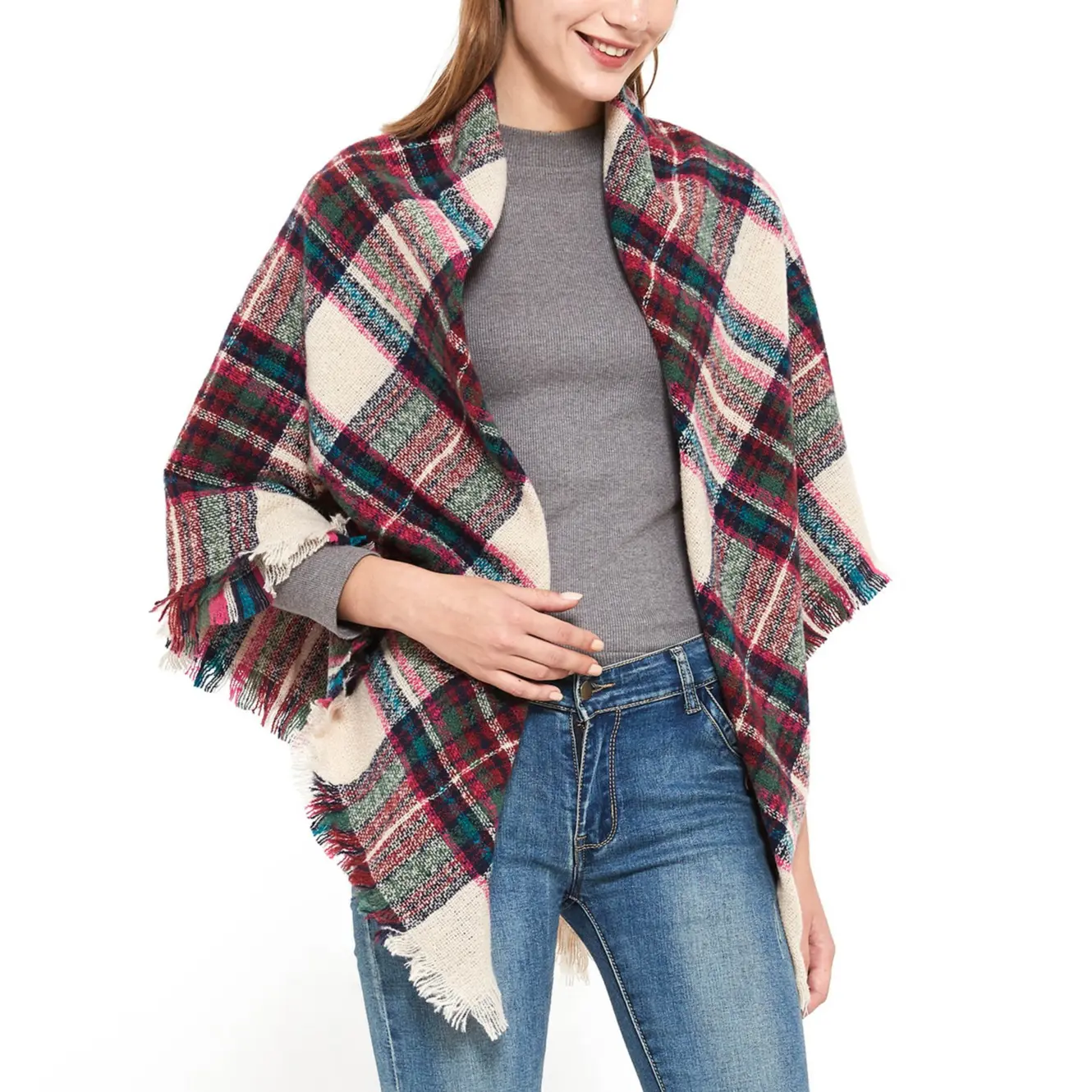 Women Winter Scarf Triangle Knitted Scarf Casual Ladies Plaid Pashmina Shawl and Wrap Female Foulard Scarves Echarpe Bufanda