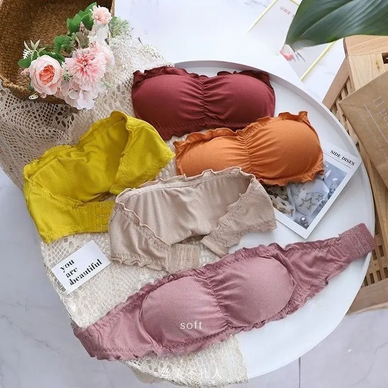 Lace Strapless Bra Women Sexy Tube Top Invisible Push Up Bralette Lady Seamless Underwea Lingerie Summer Chest Wraps Crop Tops