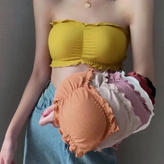 Lace Strapless Bra Women Sexy Tube Top Invisible Push Up Bralette Lady Seamless Underwea Lingerie Summer Chest Wraps Crop Tops