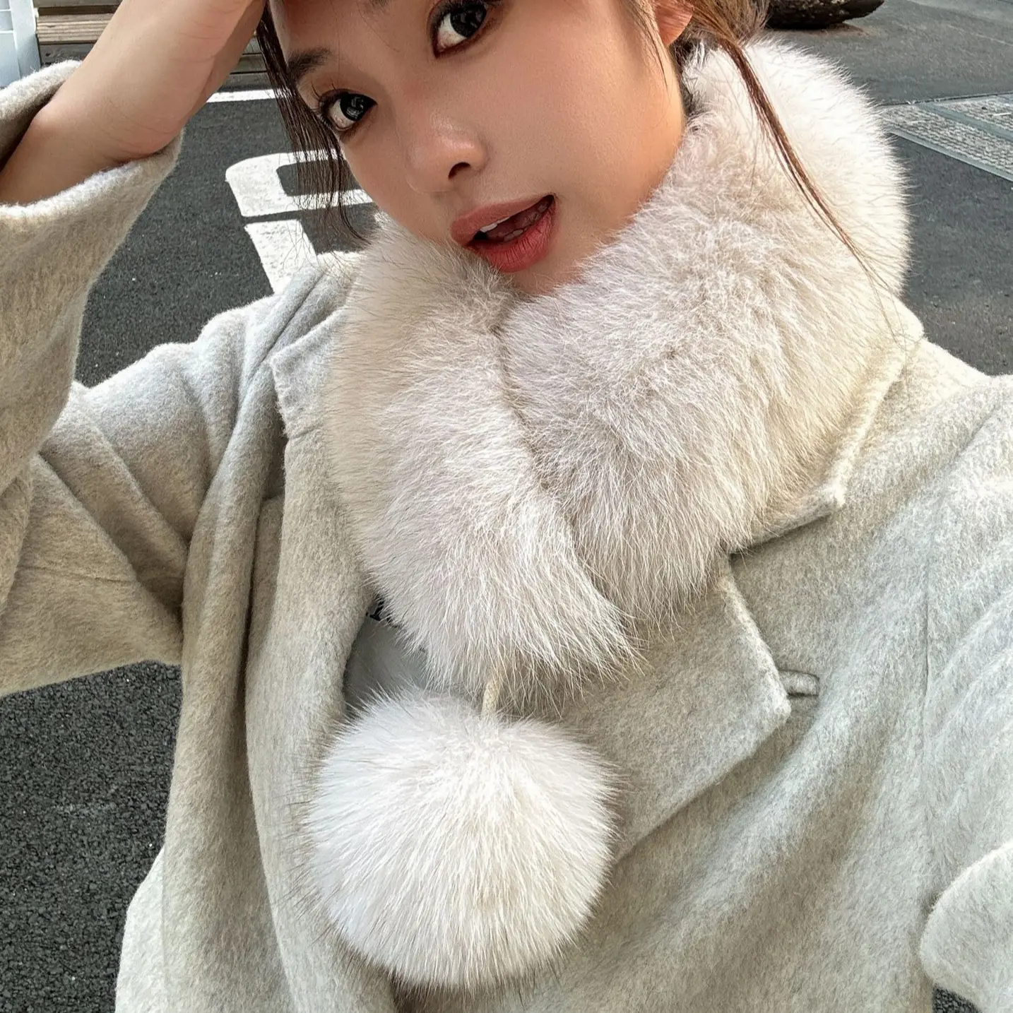 Natural Fox Fur Collar Winter Shawl Women Warm Double Short Fur Neck Warmer Scarf Big Size Shawl Luxury Thick Female Scarves