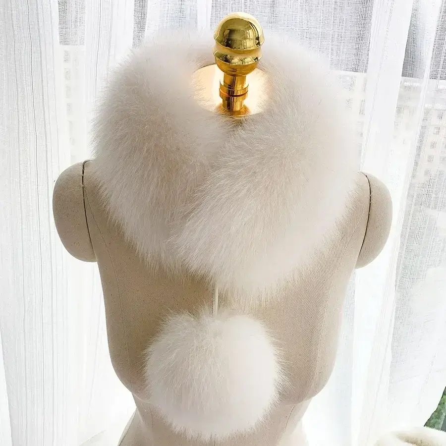 Natural Fox Fur Collar Winter Shawl Women Warm Double Short Fur Neck Warmer Scarf Big Size Shawl Luxury Thick Female Scarves