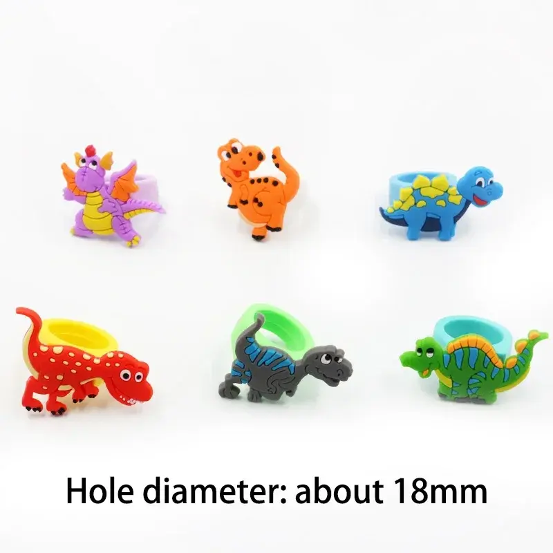 10Pcs Cartoon Dinosaur Rings Birthday Party Favors Christmas Gifts Children Toys Pinata Fillers Kindergarten Rewards Gifts