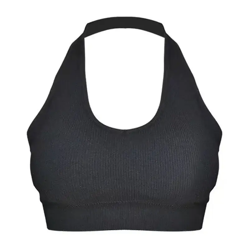 Women Sexy Backless Vest Bra Ladies Halter Wire Free Sport Bra Suspenders Solid Lingerie Female Tops Beautiful Back Camisoles