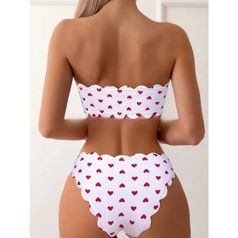 Sexy Polka Dot Bikini Women Two Piece Swimsuit Push Up Swimwear Floral Side Bathing Suit Brazilian Beach Wear Swimming Suit