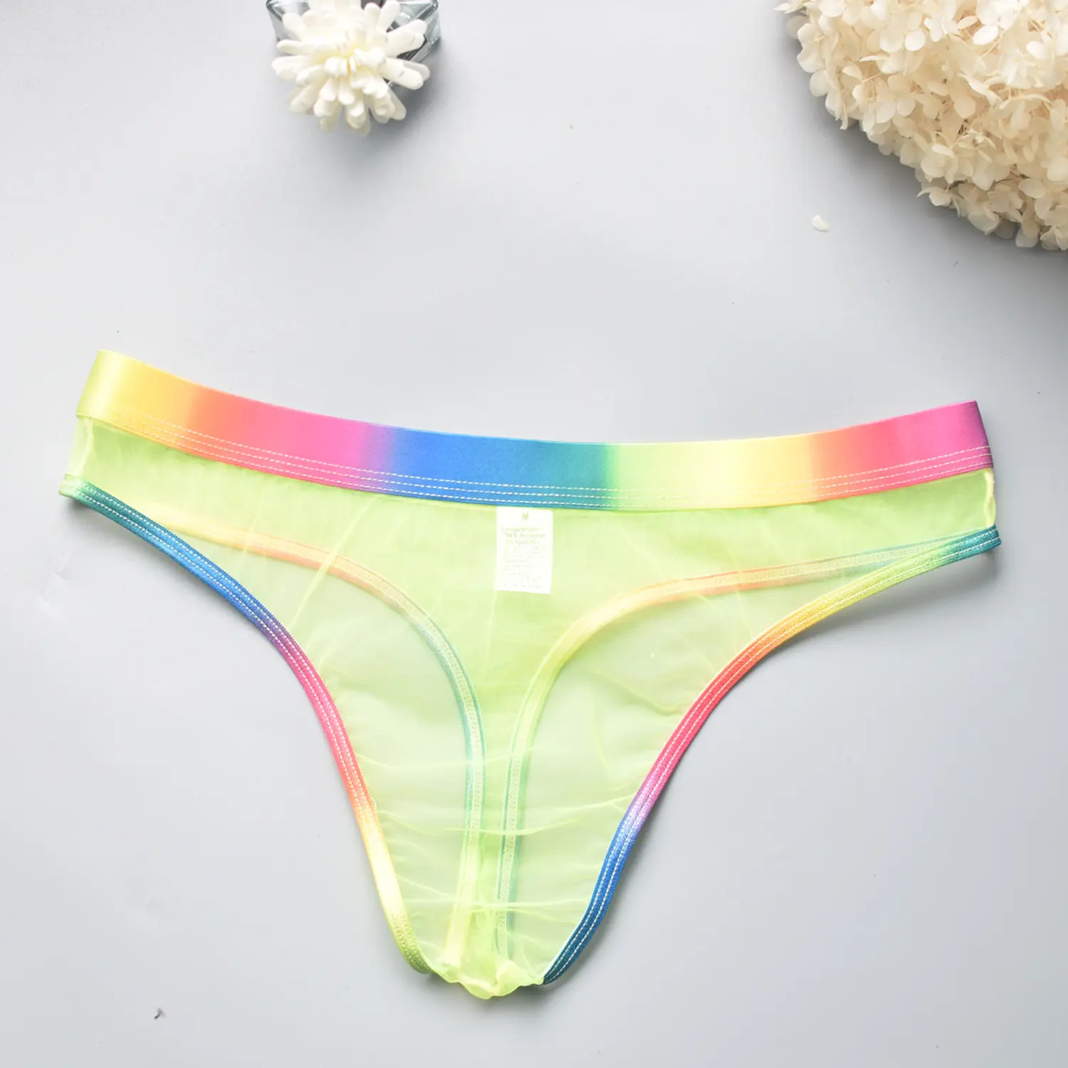 Sexy Women Underwear Low-rise Brief See-through Thong Mesh Underpants Girl U Convex Pouch Panties Youth Lingerie T-Back G-string