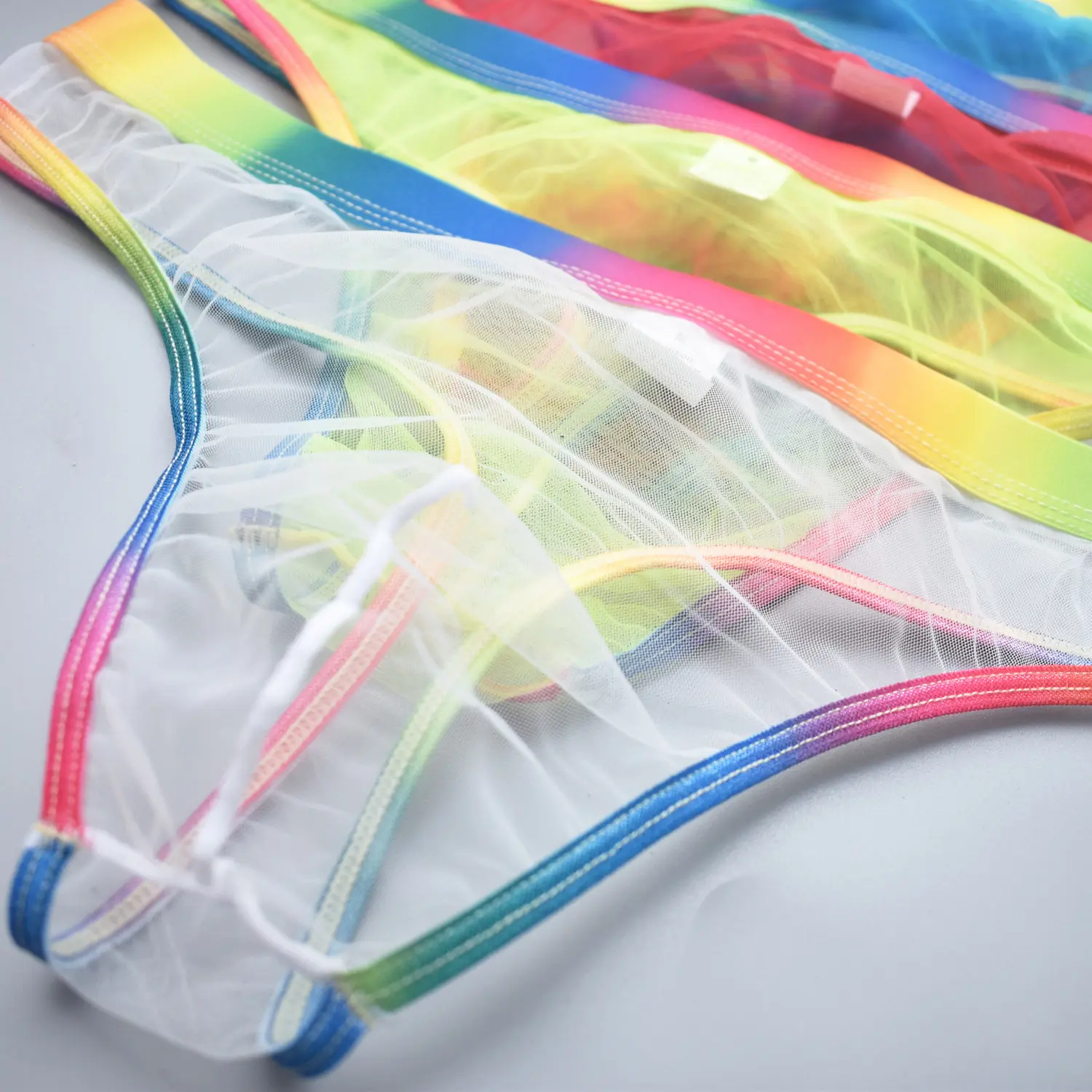 Sexy Women Underwear Low-rise Brief See-through Thong Mesh Underpants Girl U Convex Pouch Panties Youth Lingerie T-Back G-string