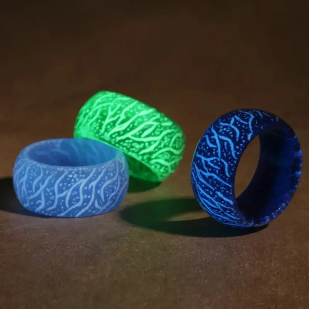 Night Light Luminous Resin Ring Fluorescent Design Finger Ring Size 7-11 Unisex Fashion Party Jewelry Glowing In The Dark